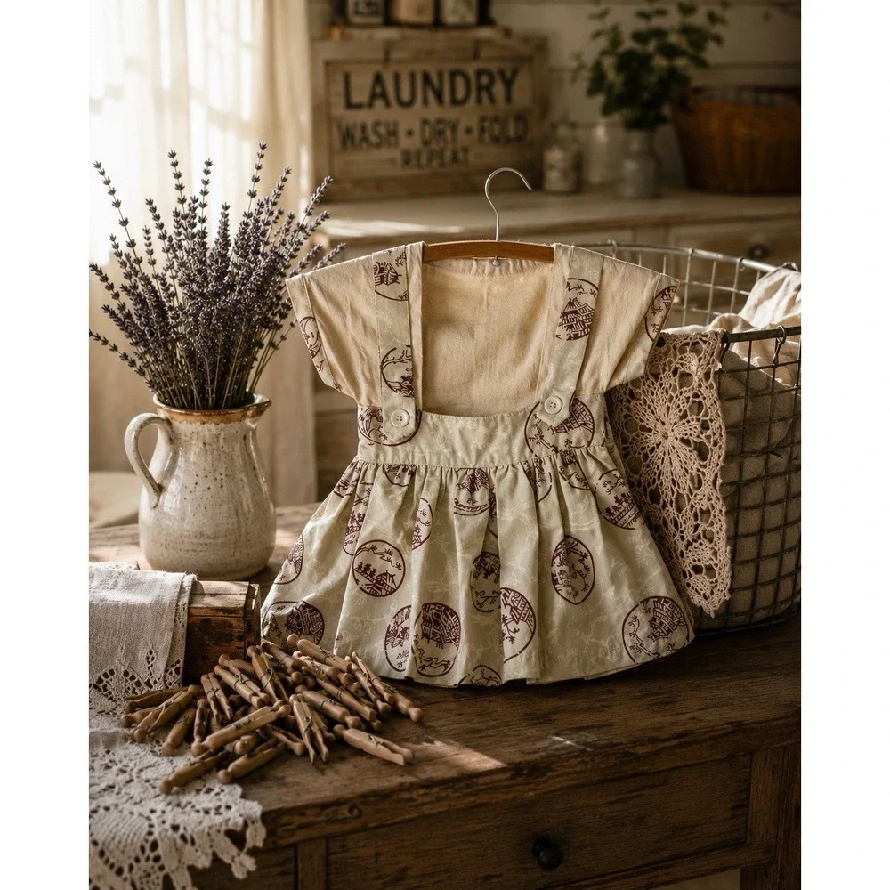 Rustic VTG Wooden Clothespins Handmade Clothespin Holder Dress Laundry Farmhouse